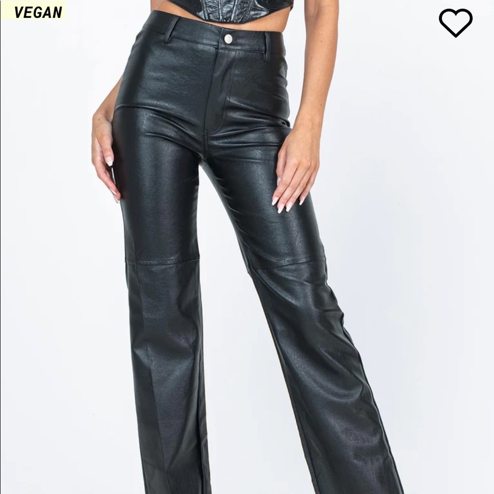 Black Princess Polly Leather Pants
